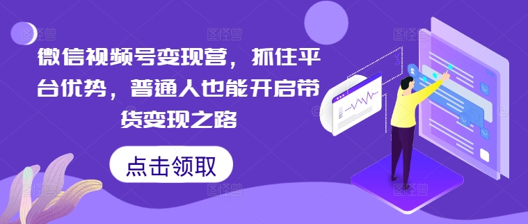 微信视频号变现营，抓住平台优势，普通人也能开启带货变现之路-苍穹网创