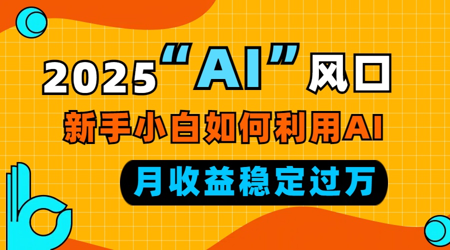 2025“ AI ”风口，新手小白如何利用ai，每月收益稳定过万-苍穹网创
