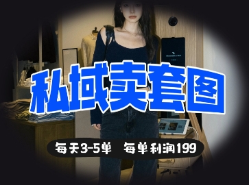 私域卖套图每天3-5单，每单利润99-苍穹网创