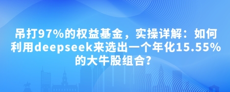 付费文章：吊打97%的权益基金，实操详解：如何利用deepseek来选出一个年化15.55%的大牛股组合?-苍穹网创