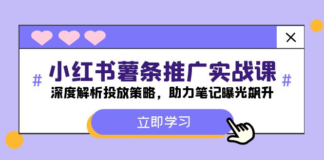 小红书-薯条推广实战课：深度解析投放策略，助力笔记曝光飙升-苍穹网创