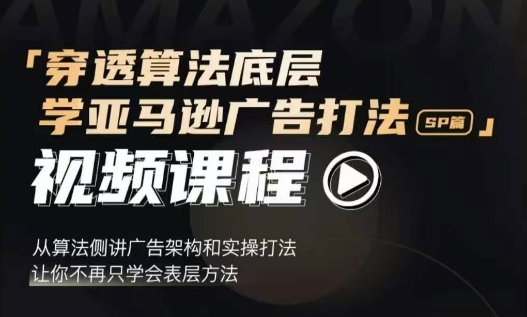 穿透算法底层，学亚马逊广告打法SP篇，从算法侧讲广告架构和实操打法，让你不再只学会表层方法-苍穹网创