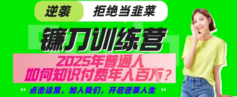 【网创项目终点站-镰刀训练营超级IP合伙人】25年普通人如何通过“知识付费”年入百个-仅此一版【揭秘】-苍穹网创