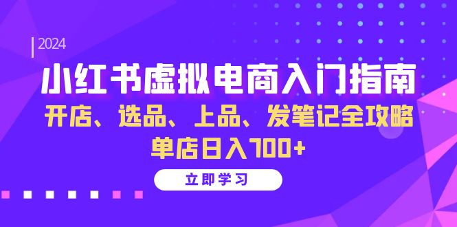 小红书虚拟电商入门指南：开店、选品、上品、发笔记全攻略 单店日入700+(更新)-苍穹网创