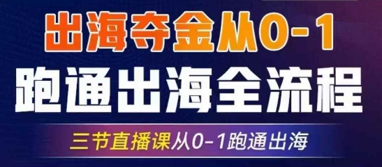 2025出海夺金从0-1跑通出海全流程，三节直播课从0-1跑通出海，教你用AI跑通全流程-苍穹网创