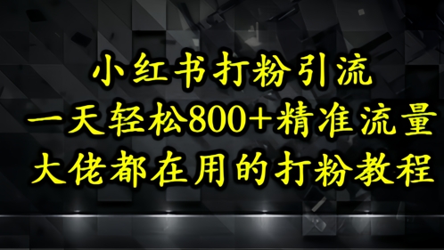 小红书打粉引流，一天轻松500+精准流量，大佬都在用的打粉教程-苍穹网创