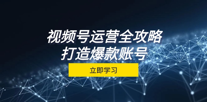 视频号运营全攻略，从定位到成交一站式学习，视频号核心秘诀，打造爆款…-苍穹网创