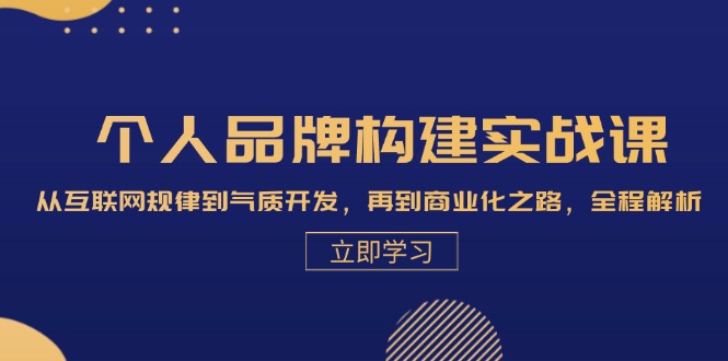 个人品牌构建实战课：从互联网规律到气质开发，再到商业化之路，全程解析-苍穹网创