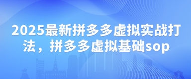 2025最新拼多多虚拟实战打法，拼多多虚拟基础sop-苍穹网创