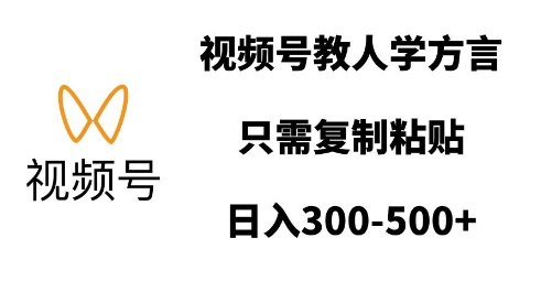视频号教人学方言，只需复制粘贴，日入多张-苍穹网创