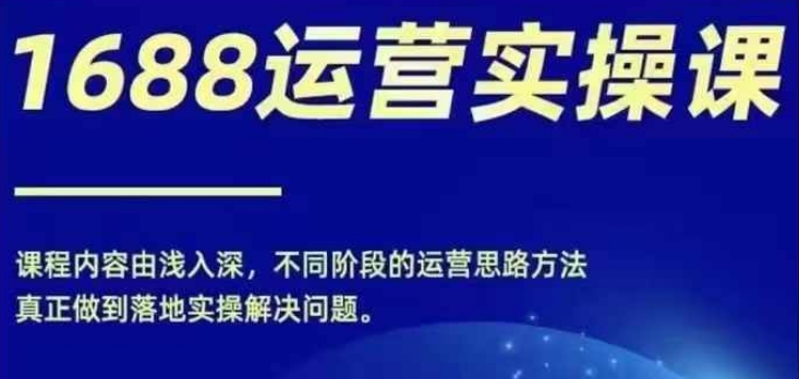 1688实操运营课，零基础学会1688实操运营，电商年入百万不是梦-苍穹网创