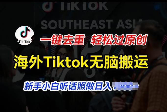 海外Tiktok短视频无脑搬运，一键去重轻松过原创，新手小白听话照做日入几张【揭秘】-苍穹网创