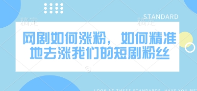 网剧如何涨粉，如何精准地去涨我们的短剧粉丝-苍穹网创