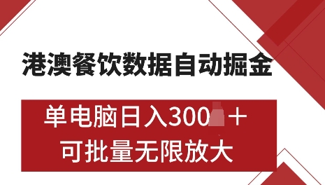 港澳数据全自动掘金，单电脑日入5张，可矩阵批量无限操作【仅揭秘】-苍穹网创