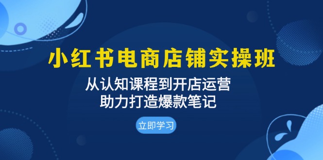 小红书电商店铺实操班：从认知课程到开店运营，助力打造爆款笔记-苍穹网创