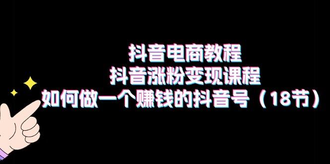 抖音电商教程：抖音涨粉变现课程：如何做一个赚钱的抖音号(18节-苍穹网创