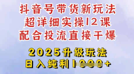2025全新升级抖音带货玩法，一天纯利四位数，从剪辑到选品再到发布投流，超详细玩法揭秘-苍穹网创