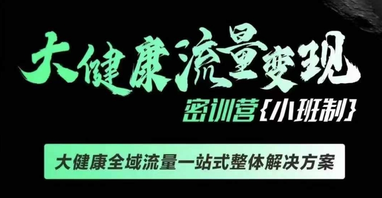 千万级大健康变现课线下课，大健康全域流量一站式整体解决方案-苍穹网创