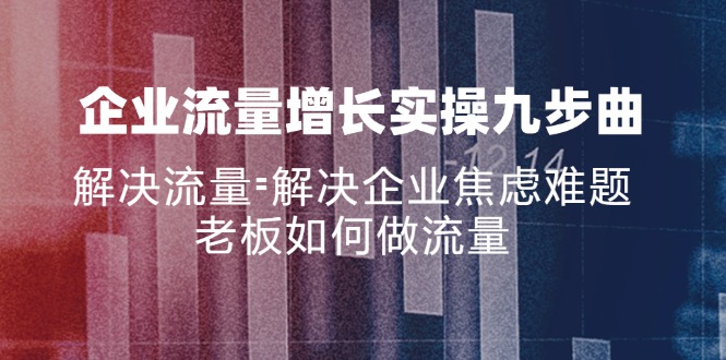 企业流量增长实战九步曲，解决流量=解决企业焦虑难题，老板如何做流量-苍穹网创