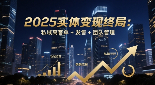 2025实体变现终局：私域高客单+发售+团队管理-苍穹网创