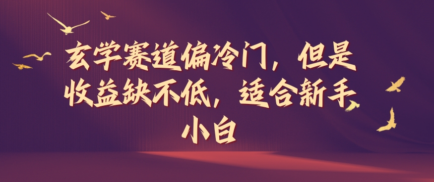 玄学赛道偏冷门，但是收益缺不低，适合新手小白【揭秘】-苍穹网创