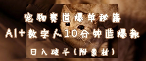 宠物赛道爆单秘籍：AI+数字人10分钟造爆款，日入1k-苍穹网创