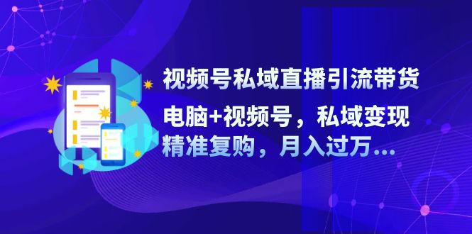 视频号私域直播引流带货：电脑+视频号，私域变现，精准复购，月入过万…-苍穹网创