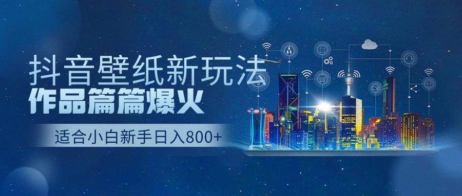 抖音壁纸号新玩法，一个作品只需要5分钟，条条爆款日收益1000＋-苍穹网创
