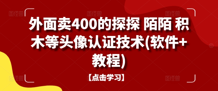 外面卖400的探探 陌陌 积木等头像认证技术(软件+教程)-苍穹网创