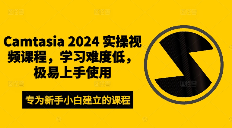 Camtasia 2024 实操视频课程，学习难度低，极易上手使用-苍穹网创