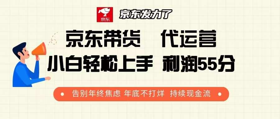 京东带货 代运营 利润55分 告别年终焦虑 年底不打烊 持续现金流-苍穹网创