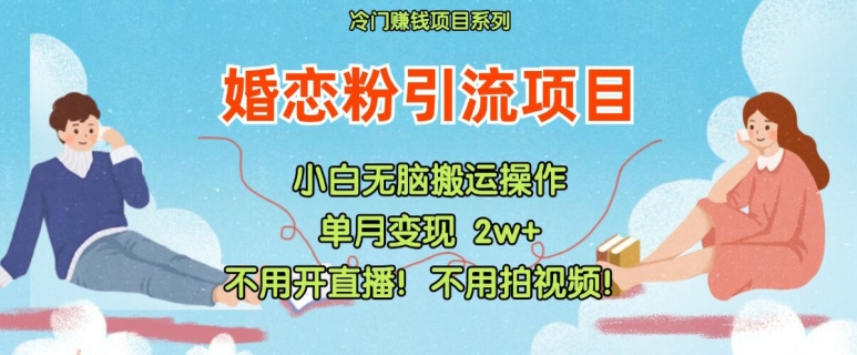 小红书婚恋粉引流，不用开直播，不用拍视频，不用做交付【揭秘】-苍穹网创