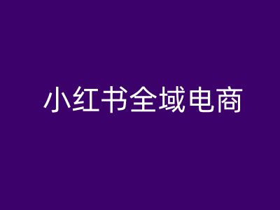 小红书全域电商，小红书电商教程-苍穹网创