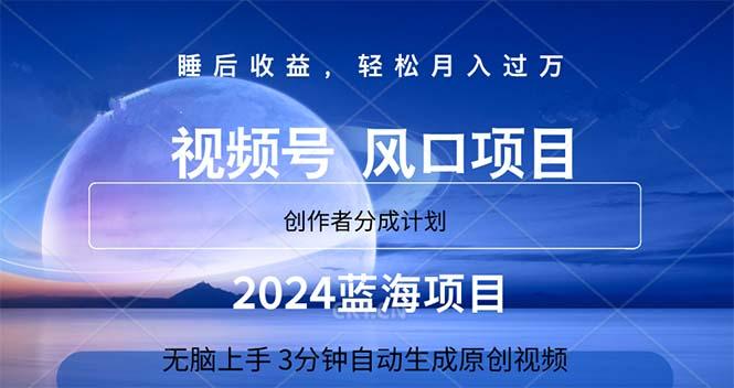 2024蓝海项目，3分钟自动生成视频，月入过万-苍穹网创
