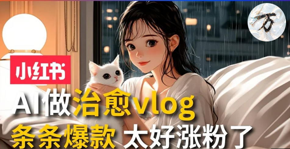 AI治愈系vlog动画视频，小红书1个月轻松涨粉破万，商单报价1500+日入2000+-苍穹网创