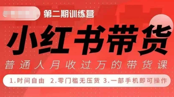 小Red书带货42天训练营 2.0版，宝妈+自由职+上班族+大学生，提高副业收入的大红利项目-苍穹网创