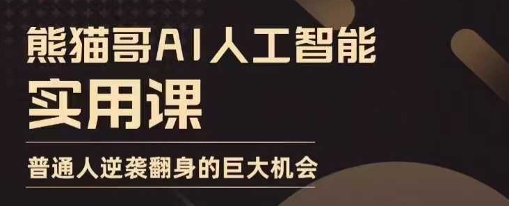 AI人工智能实用课，实在实用实战，普通人逆袭翻身的巨大机会-苍穹网创