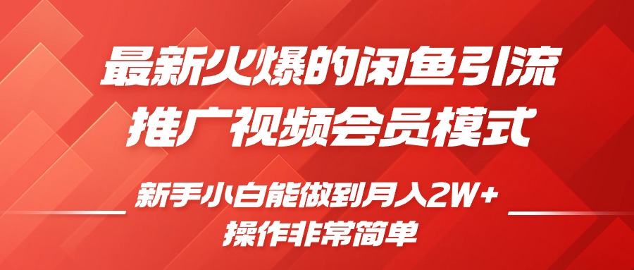 闲鱼引流推广影视会员，0成本就可以操作，新手小白月入过W+【揭秘】-苍穹网创