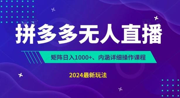 拼多多无人直播不封号，0投入，3天必起，无脑挂机，日入1k+【揭秘】-苍穹网创