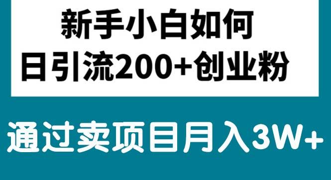 新手小白日引流200+创业粉,通过卖项目月入3W+-苍穹网创