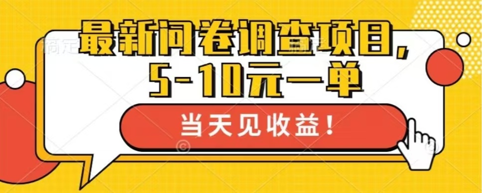最新问卷调查项目，单日零撸100＋-苍穹网创