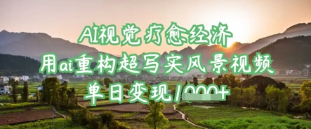 AI视觉疗愈经济：用ai重构超写实风景视频，单日变现多张-苍穹网创