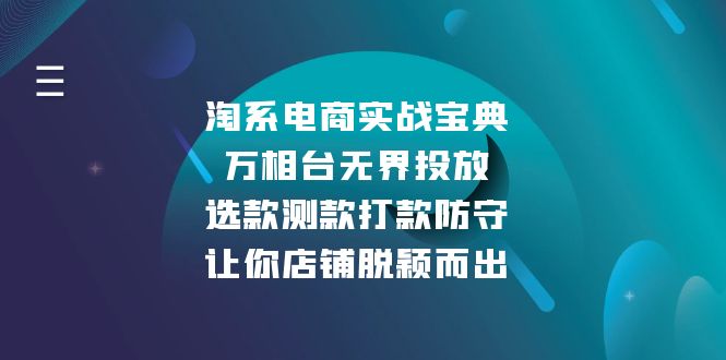 淘系电商实战宝典：万相台无界投放，选款测款打款防守，让你店铺脱颖而出-苍穹网创