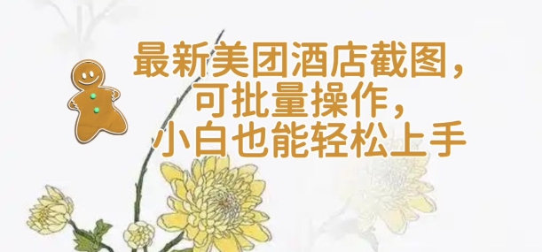 【轻云】最新美团酒店截图，可批量操作，小白也能轻松上手-苍穹网创