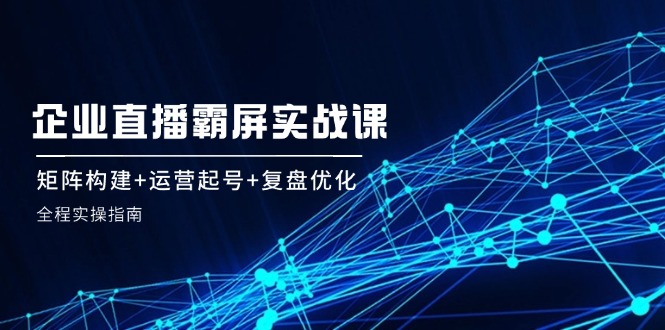 企 业 直 播 霸 屏实战课：矩阵构建+运营起号+复盘优化，全程实操指南-苍穹网创