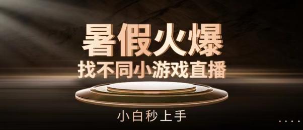 暑假火爆找不同小游戏直播间，小白秒上手【揭秘】-苍穹网创