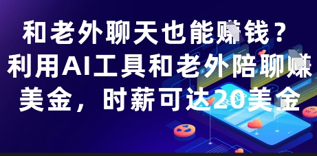 和老外聊天也能挣钱？利用AI工具和老外陪聊挣美金，时薪可达20刀-苍穹网创