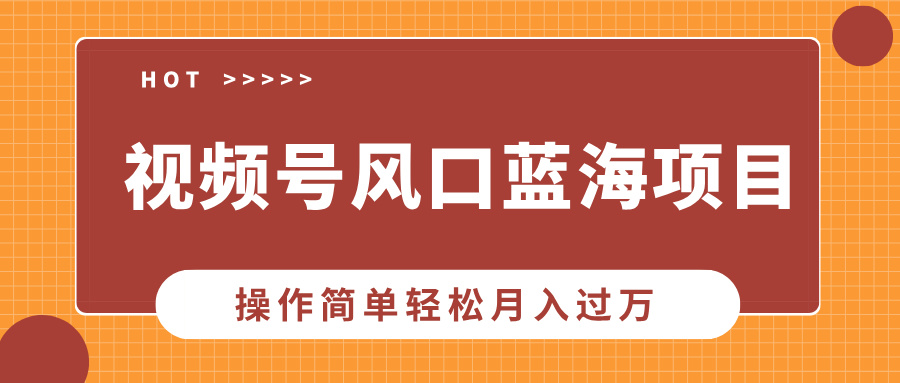 视频号风口蓝海项目，中老年人的流量密码，操作简单轻松月入过万-苍穹网创