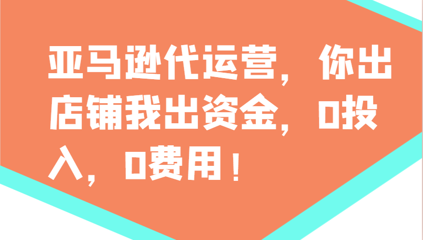 亚马逊代运营，你出店铺我出资金，0投入，0费用，无责任每天300分红，赢亏我承担-苍穹网创