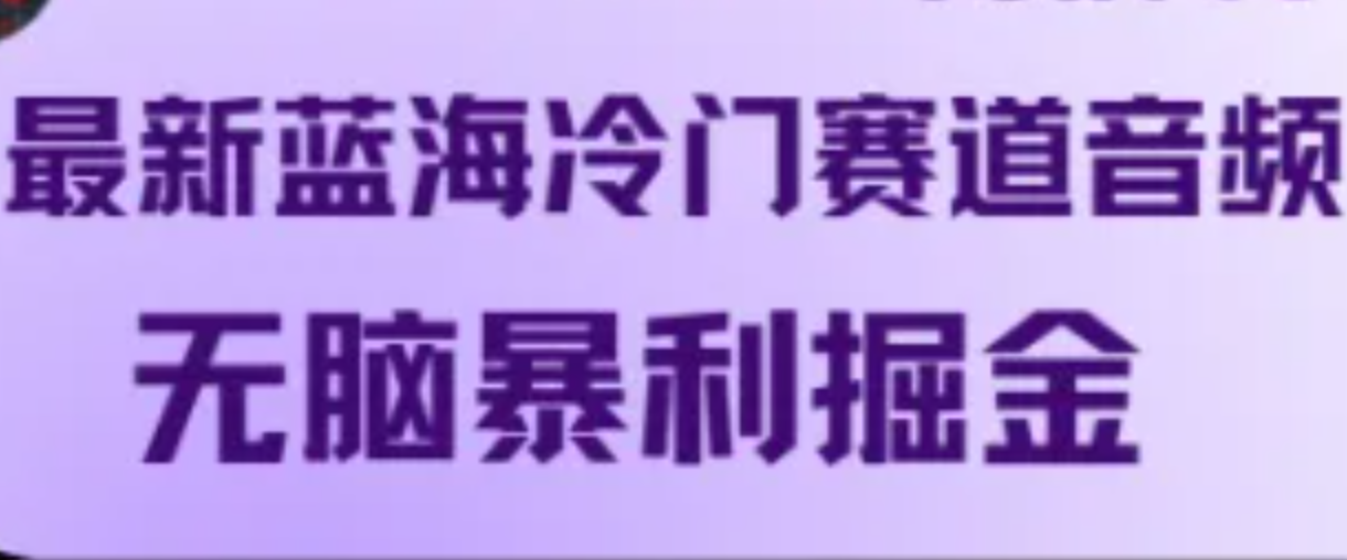 最新蓝海冷门赛道音频，无脑暴利掘金-苍穹网创